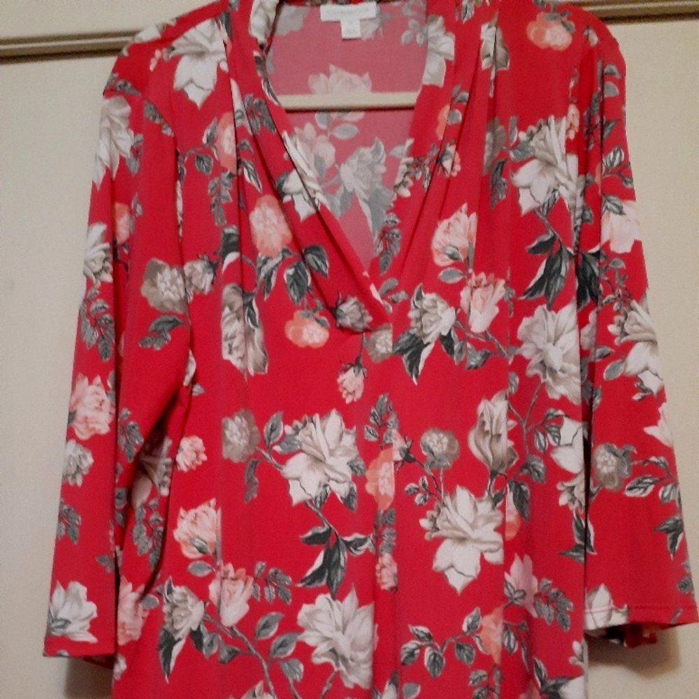 Charter Club V-Neck Printed Top